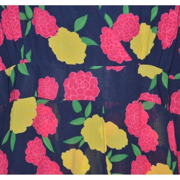 Jessica London Blue Floral Sleeveless Dress Plus Size 24 Flowy Ruffles Spring - Picture 3 of 13